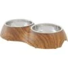 Frisco Double Stainless Steel Bowl, Wood Design 1 Frisco Double Stainless Steel Bowl, Wood Design -Blue Buffalo Shop 216068 MAIN. AC SS1800 V1591021033