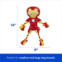 Marvel 's Ironman Plush With Rope Squeaky Dog Toy -Blue Buffalo Shop 220736 PT1. AC SS1800 V1698957573
