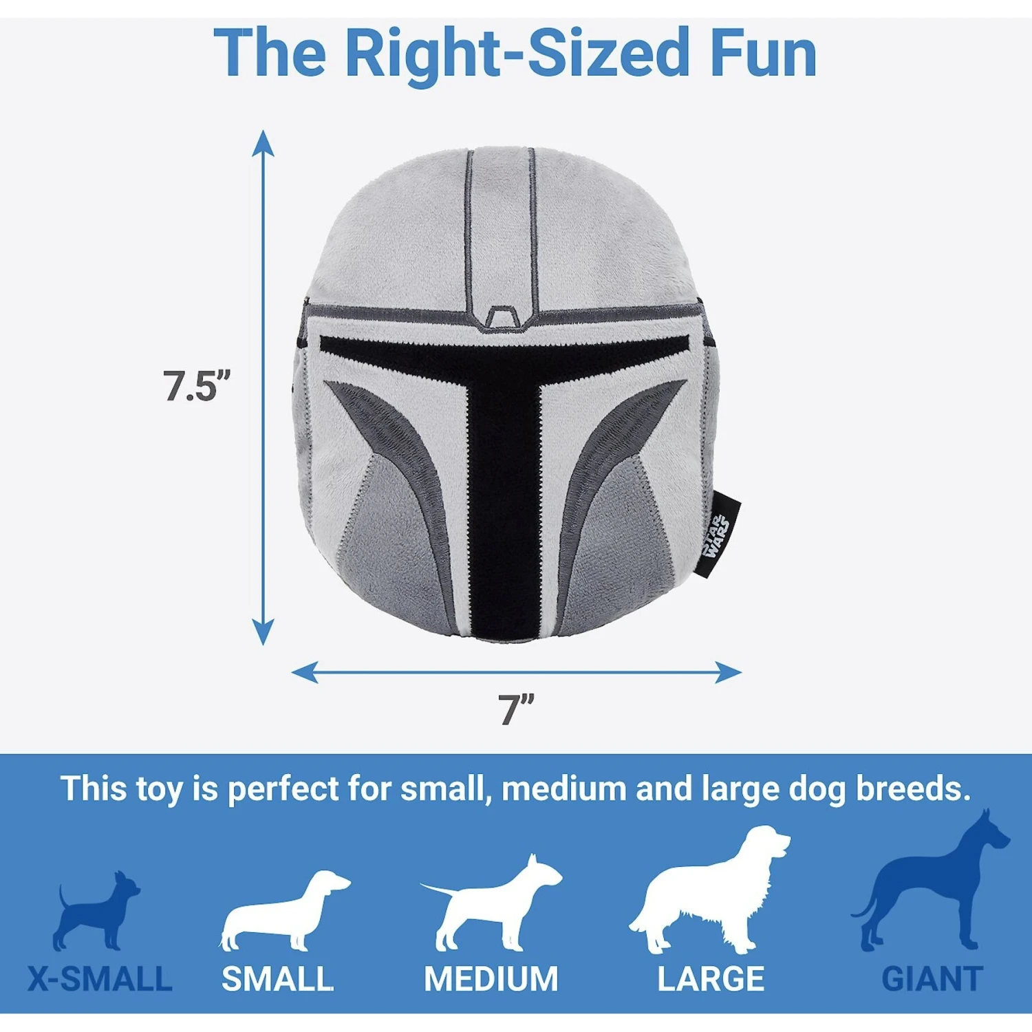 STAR WARS THE MANDALORIAN Round Plush Squeaky Dog Toy 4 STAR WARS THE MANDALORIAN Round Plush Squeaky Dog Toy - Image 2