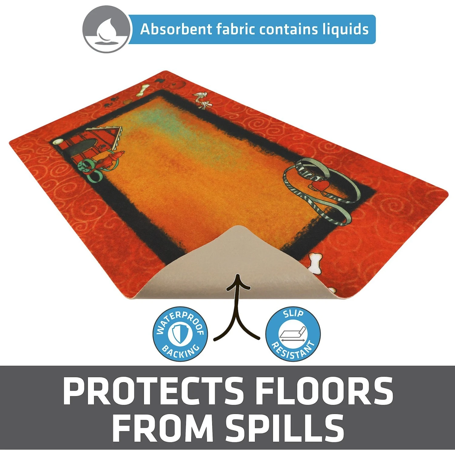 Drymate Red Border Red Dog House Dog Bowl Place Mat 6 Drymate Red Border Red Dog House Dog Bowl Place Mat - Image 4