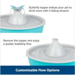 PetSafe Drinkwell Butterfly Dog & Cat Drinking Fountain, 50-oz -Blue Buffalo Shop 222223 PT3. AC SS1800 V1676398825