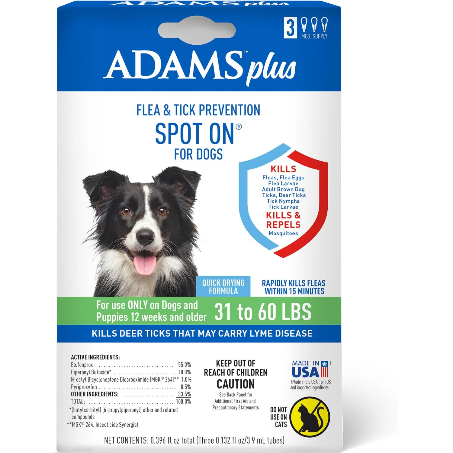 Adams® Adams Flea & Tick Spot Treatment For Dogs, 31-60 Lbs 3 Adams® Adams Flea & Tick Spot Treatment For Dogs, 31-60 Lbs