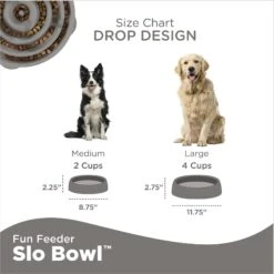 Outward Hound Fun Feeder Drop Dog Bowl, Grey -Blue Buffalo Shop 226744 PT3. AC SS1800 V1694457213