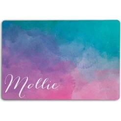 904 Custom Abstract Watercolor Personalized Dog & Cat Placemat