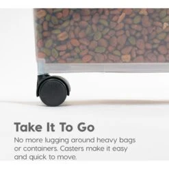 IRIS USA WeatherPro Airtight Dog, Cat, Bird & Other Pet Food Storage Bin Container With Attachable Casters -Blue Buffalo Shop 231638 PT6. AC SS1800 V1680803940