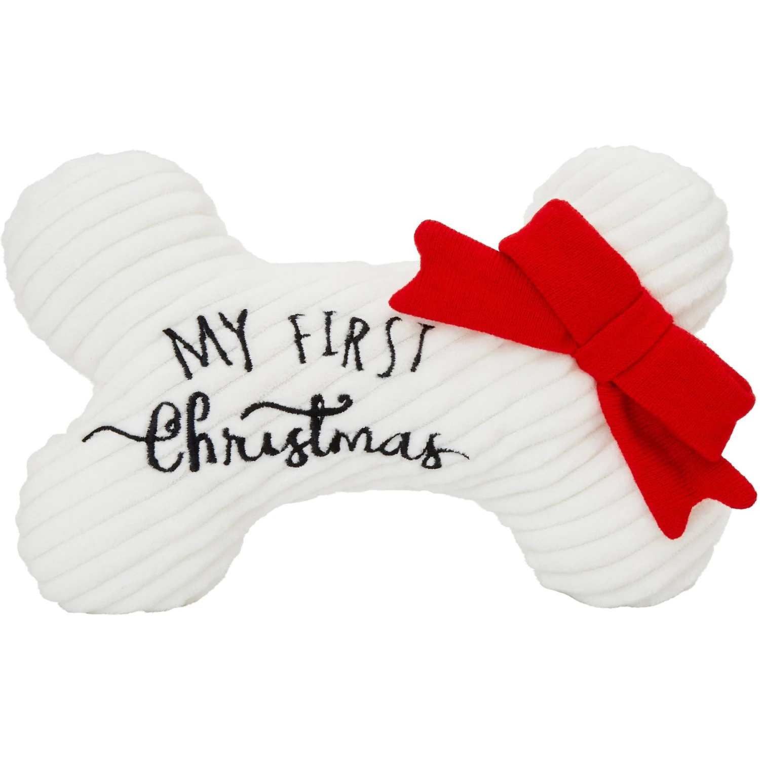 Frisco Holiday My First Christmas Bone Plush Squeaky Dog Toy 6 Frisco Holiday My First Christmas Bone Plush Squeaky Dog Toy - Image 4