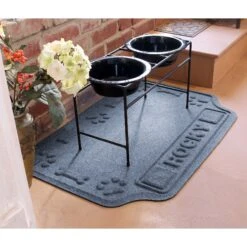 Bungalow Flooring Waterhog Drool Hog Dog Bone Personalized Dog Placemat -Blue Buffalo Shop 234966 PT1. AC SS1800 V1591037797