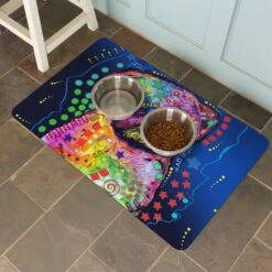 Bungalow Flooring Pug By Dean Russo Place Dog Mat, 36 X 23-in -Blue Buffalo Shop 235689 PT4. AC SS1800 V1615337197