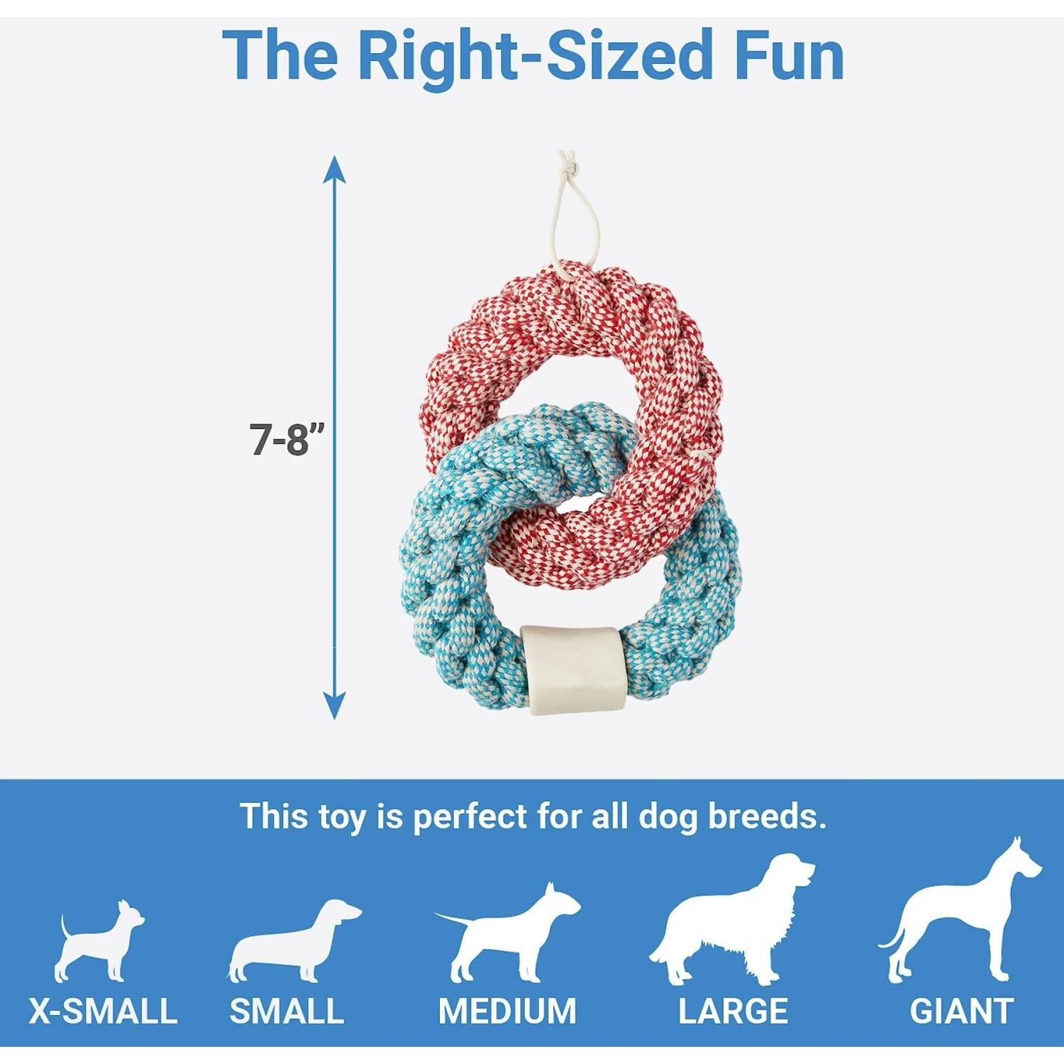 Bones & Chews Rope Rings With Bone Dog Toy, 1 Count 4 Bones & Chews Rope Rings With Bone Dog Toy, 1 Count - Image 2