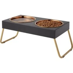 Frisco Copper Stainless Steel Elevated Foldable Double Dog & Cat Bowls -Blue Buffalo Shop 253060 PT3. AC SS1800 V1616594251