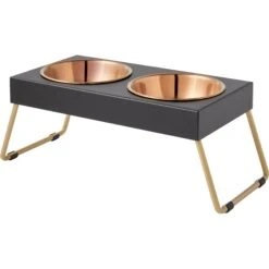 Frisco Copper Stainless Steel Elevated Foldable Double Dog & Cat Bowls -Blue Buffalo Shop 253060 PT6. AC SS1800 V1616595426