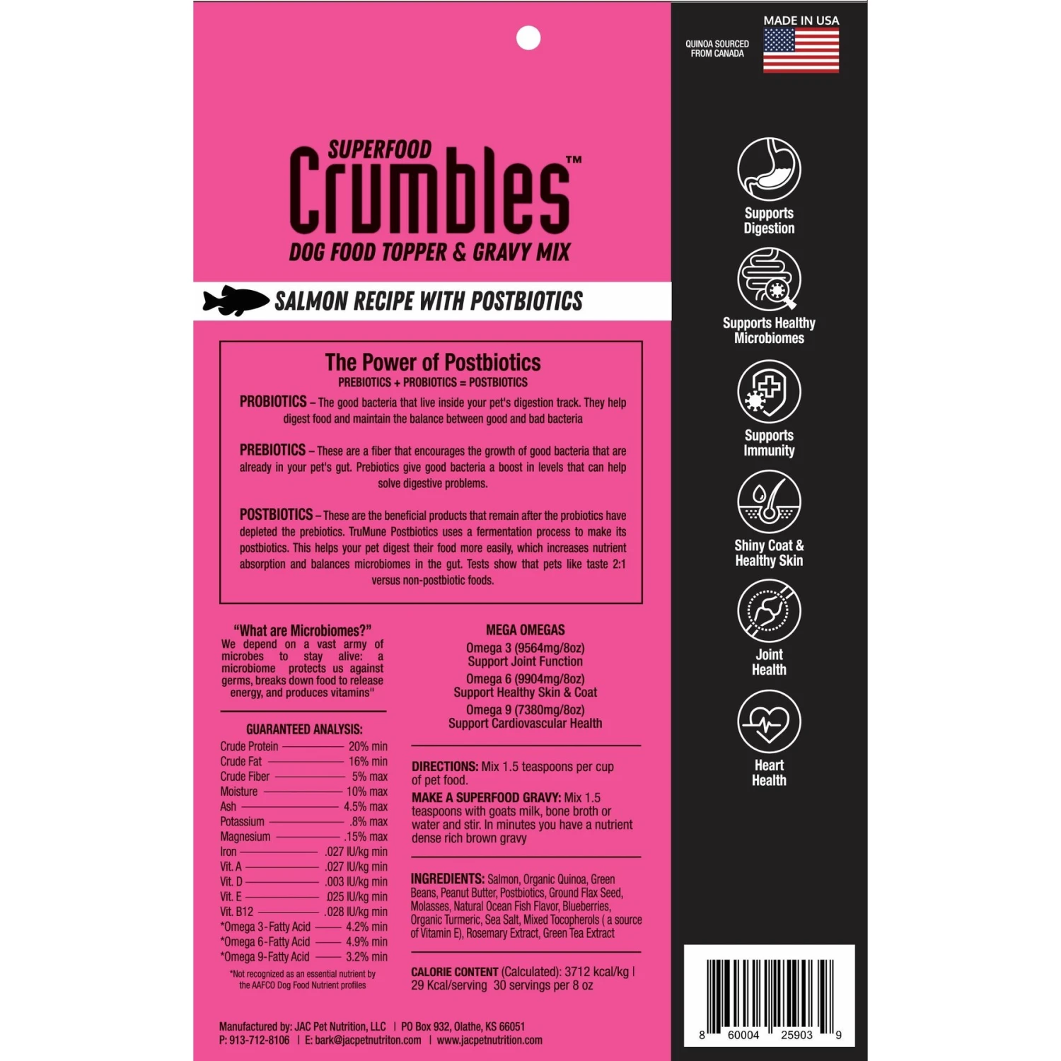 JAC Pet Nutrition Wild Alaskan Salmon Dehydrated Superfood Dog & Cat Meal Topper 4 JAC Pet Nutrition Wild Alaskan Salmon Dehydrated Superfood Dog & Cat Meal Topper - Image 2