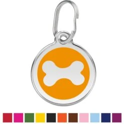 Red Dingo Bone Stainless Steel Personalized Dog ID Tag