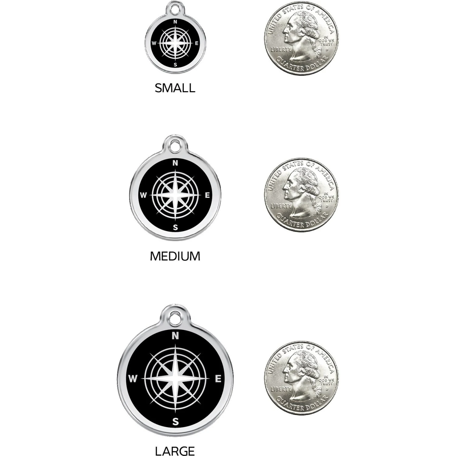 Red Dingo Compass Stainless Steel Personalized Dog & Cat ID Tag, Black 8 Red Dingo Compass Stainless Steel Personalized Dog & Cat ID Tag, Black - Image 6