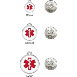 Red Dingo Medical Alert Stainless Steel Personalized Dog & Cat ID Tag -Blue Buffalo Shop 260305 PT8. AC SS1800 V1617685899