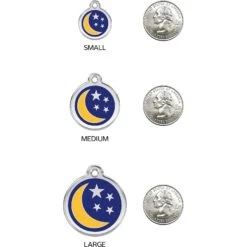 Red Dingo Moon & Stars Stainless Steel Personalized Dog & Cat ID Tag -Blue Buffalo Shop 260313 PT8. AC SS1800 V1617700009