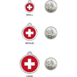 Red Dingo Swiss Flag Stainless Steel Personalized Dog & Cat ID Tag -Blue Buffalo Shop 260464 PT8. AC SS1800 V1617697914