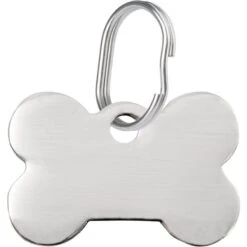 Red Dingo Bone Personalized Silver Stainless Steel Dog ID Tag