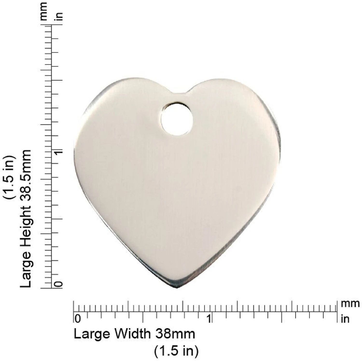 Red Dingo Heart Personalized Silver Stainless Steel Dog & Cat ID Tag 4 Red Dingo Heart Personalized Silver Stainless Steel Dog & Cat ID Tag - Image 2