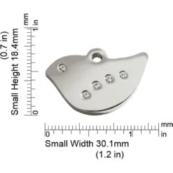 Red Dingo Bird Crystal Diamante Stainless Steel Personalized Dog & Cat ID Tag -Blue Buffalo Shop 260771 PT2. AC SS1800 V1610100465