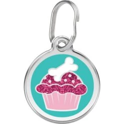 Red Dingo Cupcake Stainless Steel Personalized Dog & Cat ID Tag
