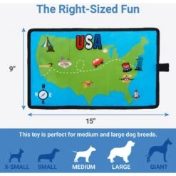 Frisco Road Trip Foldable Map Flat Plush Squeaky Dog Toy -Blue Buffalo Shop 261998 PT1. AC SS1800 V1622563942