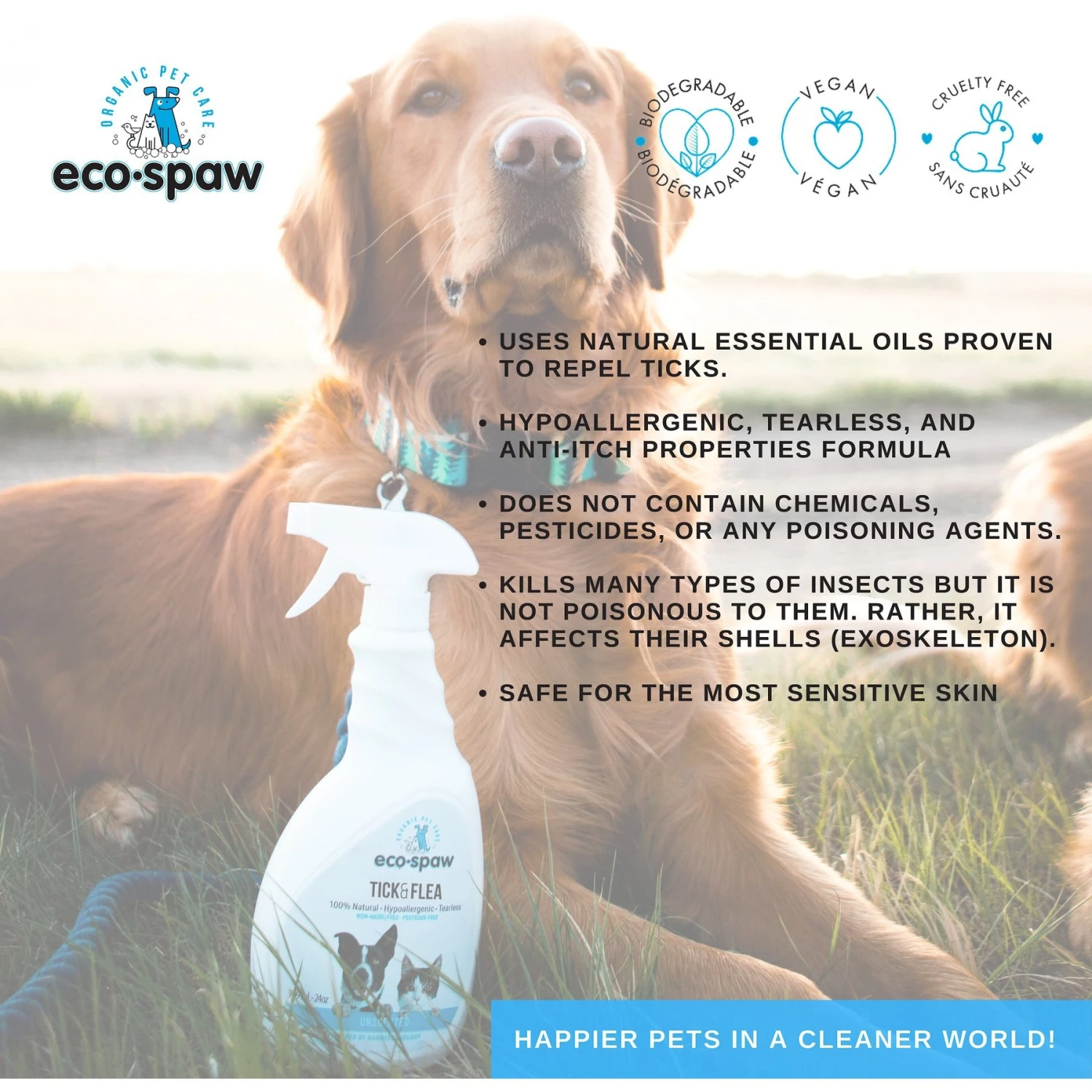 EcoSpaw Natural Lavender Scent Flea & Tick Dog Spray 4 EcoSpaw Natural Lavender Scent Flea & Tick Dog Spray - Image 2
