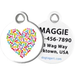 Dog Tag Art Heart Of Bones Personalized Dog ID Tag