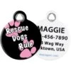 Dog Tag Art Rescue Dogs Rule Pink Personalized Dog ID Tag