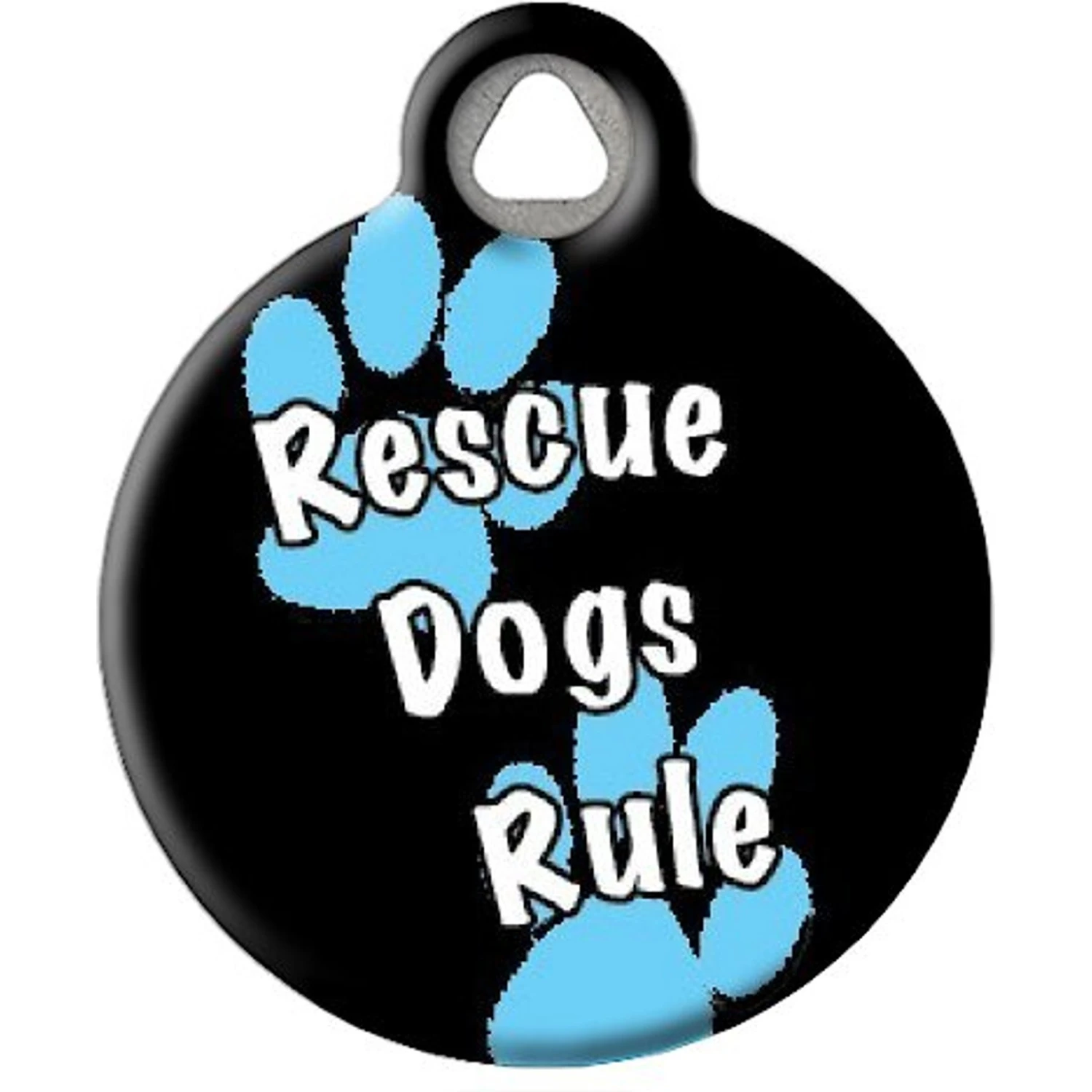 Dog Tag Art Rescue Dogs Rule Blue Personalized Dog ID Tag 4 Dog Tag Art Rescue Dogs Rule Blue Personalized Dog ID Tag - Image 2