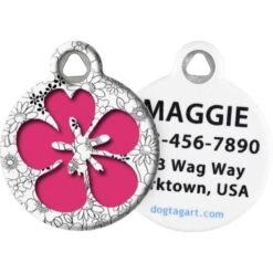 Dog Tag Art Flower Power Personalized Dog & Cat ID Tag