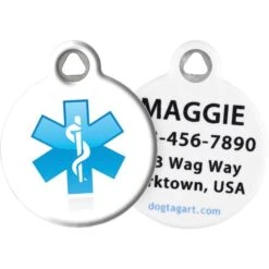Dog Tag Art Caduceus Medical ID Personalized Dog & Cat ID Tag