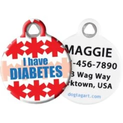 Dog Tag Art I Have Diabetes Personalized Dog & Cat ID Tag