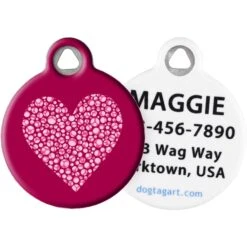 Dog Tag Art Valentine Heart Personalized Dog & Cat ID Tag