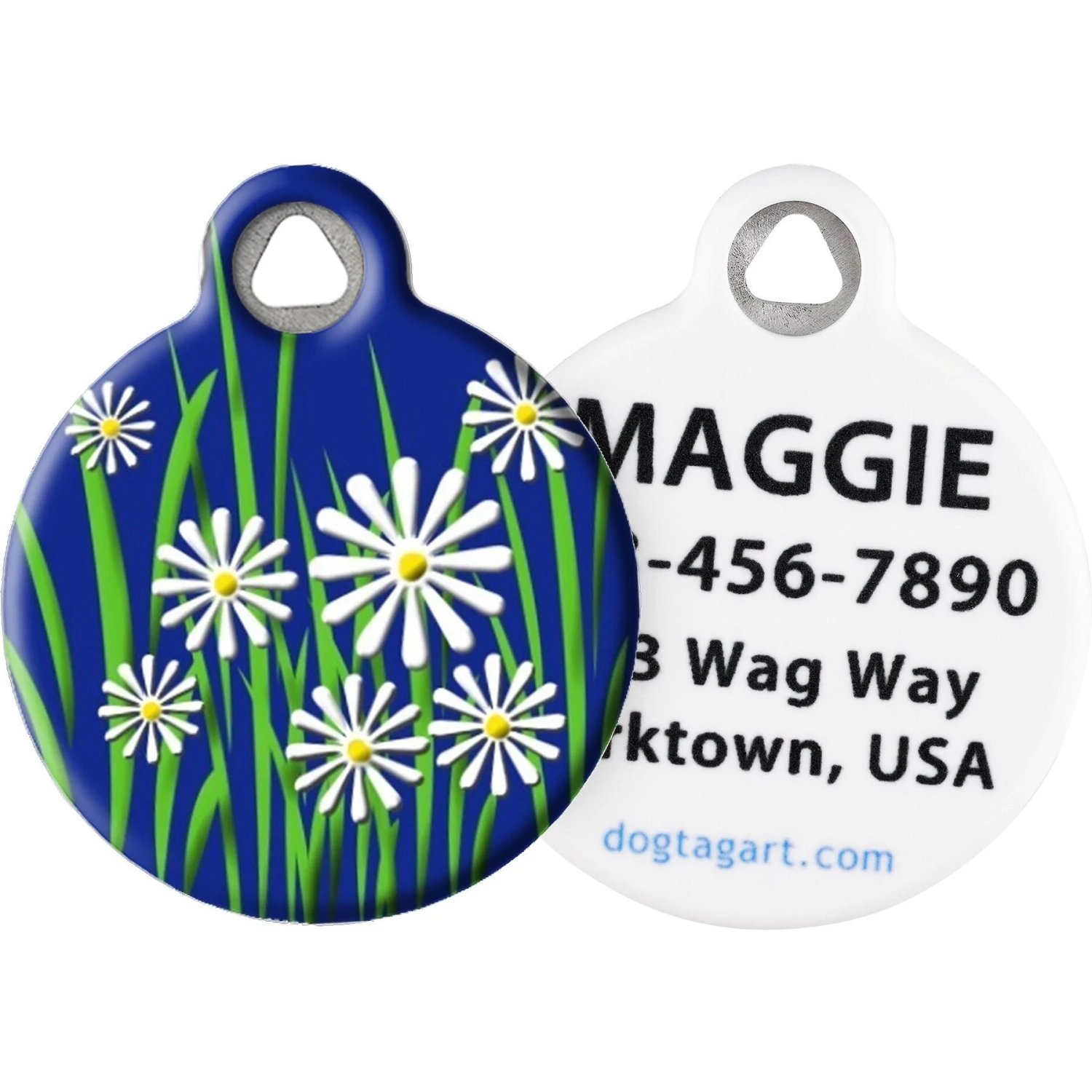 Dog Tag Art Daisy Personalized Dog & Cat ID Tag 3 Dog Tag Art Daisy Personalized Dog & Cat ID Tag