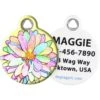 Dog Tag Art Sketched Flower Personalized Dog & Cat ID Tag