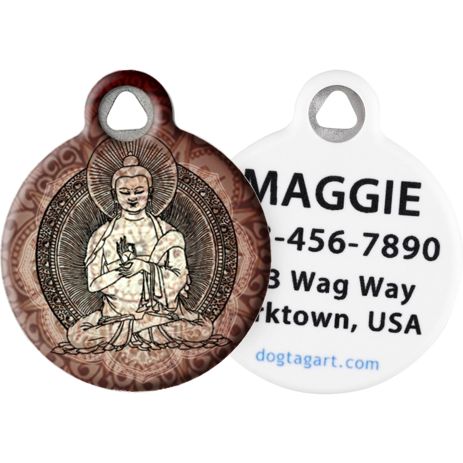 Dog Tag Art Buddha Personalized Dog & Cat ID Tag 3 Dog Tag Art Buddha Personalized Dog & Cat ID Tag