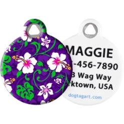 Dog Tag Art Hawaiian Print Personalized Dog & Cat ID Tag