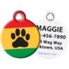 Dog Tag Art Rasta Paw Personalized Dog & Cat ID Tag