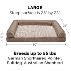 FurHaven Luxe Fur & Performance Linen Orthopedic Sofa Cat & Dog Bed With Removable Cover -Blue Buffalo Shop 271747 PT4. AC SS1800 V1687353461