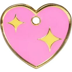 Trill Paws Pink Heart Personalized Dog & Cat ID Tag