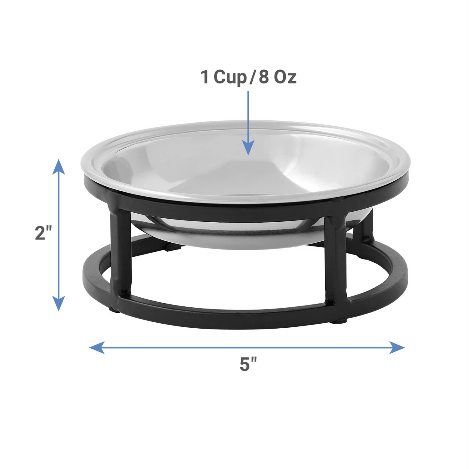 Frisco Elevated Stainless Steel Dish Cat Bowl, 1 Cup 4 Frisco Elevated Stainless Steel Dish Cat Bowl, 1 Cup - Image 2