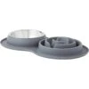 Frisco Silicone Stainless Steel Double Diner Slow Feeder Dog & Cat Bowl, Grey, 3 Cup -Blue Buffalo Shop 277549 MAIN. AC SS1800 V1627933934