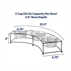 Frisco Multi Pet Feeding 3-Bowls Curved Stainless Steel Dog & Cat Bowl 10 Frisco Multi Pet Feeding 3-Bowls Curved Stainless Steel Dog & Cat Bowl -Blue Buffalo Shop 277563 PT1. AC SS1800 V1692728191