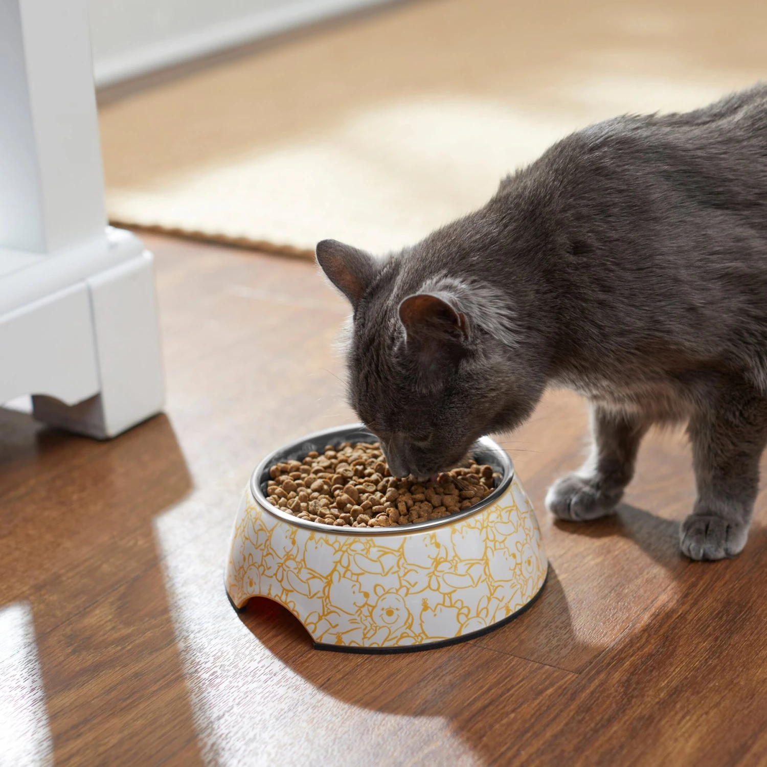 Disney Winnie The Pooh Non-Skid Stainless Steel With Melamine Stand Dog & Cat Bowl, Yellow 5 Disney Winnie The Pooh Non-Skid Stainless Steel With Melamine Stand Dog & Cat Bowl, Yellow - Image 3