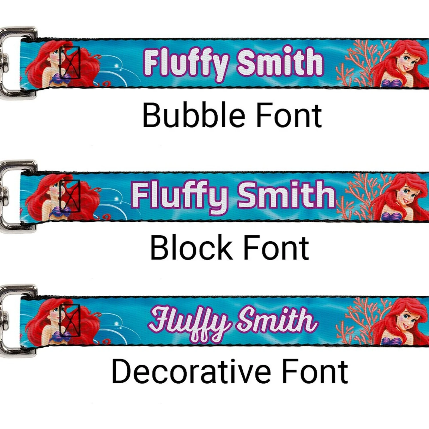 Buckle-Down Disney Ariel & Flounder Personalized Dog Leash 4 Buckle-Down Disney Ariel & Flounder Personalized Dog Leash - Image 2