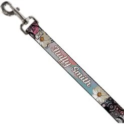 Buckle-Down Personalized Dog Leash, Flowers & Filigree