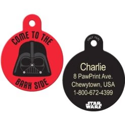 Quick-Tag Star Wars Darth Vader Bark Side Circle Personalized Dog & Cat ID Tag