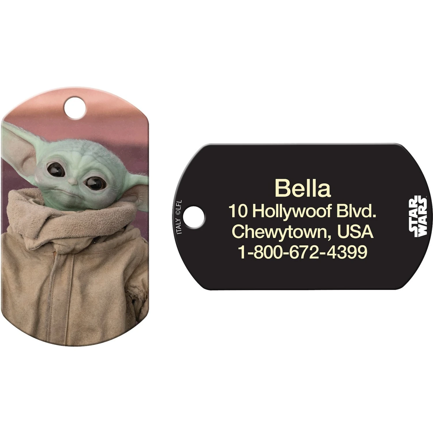 Quick-Tag Star Wars The Mandalorian's The Child Baby Yoda Military Personalized Dog & Cat ID Tag 3 Quick-Tag Star Wars The Mandalorian's The Child Baby Yoda Military Personalized Dog & Cat ID Tag