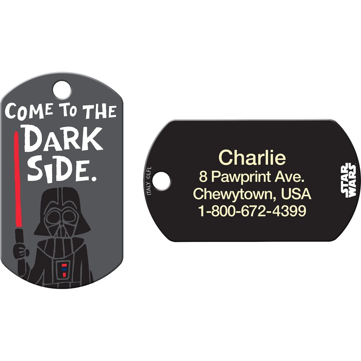 Quick-Tag Star Wars Darth Vader Dark Side Military Personalized Dog & Cat ID Tag 3 Quick-Tag Star Wars Darth Vader Dark Side Military Personalized Dog & Cat ID Tag